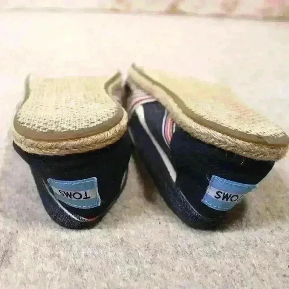 TOMS Alpargata Striped Slip On Espadrille Flat Raffia Sole Shoes Women Size 7.5 - Picture 10 of 11